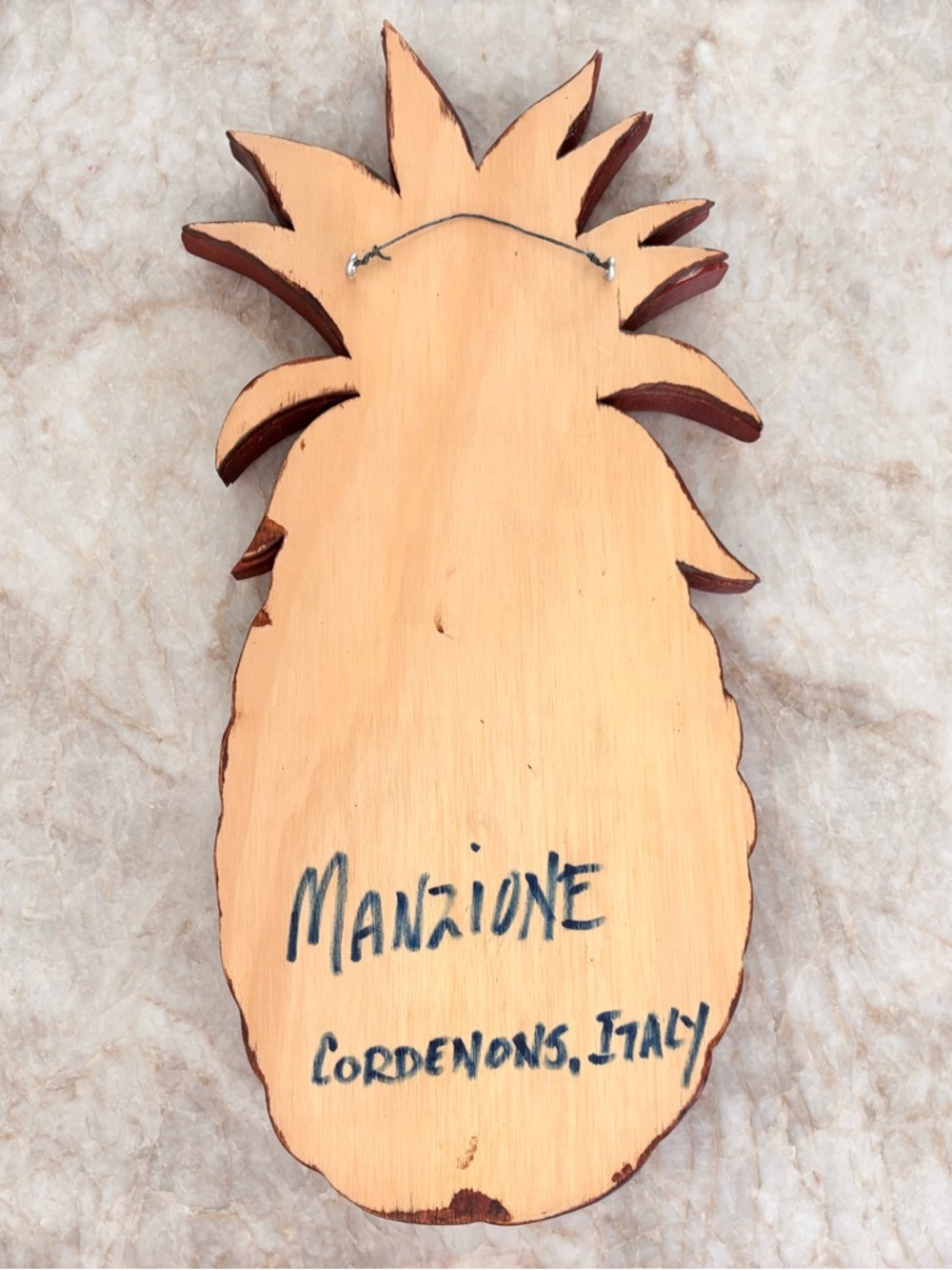 Handcrafted Intarsia Pineapple And Owl Wood Art Wall Plaque Vintage Kitschy - Picture 2 of 10